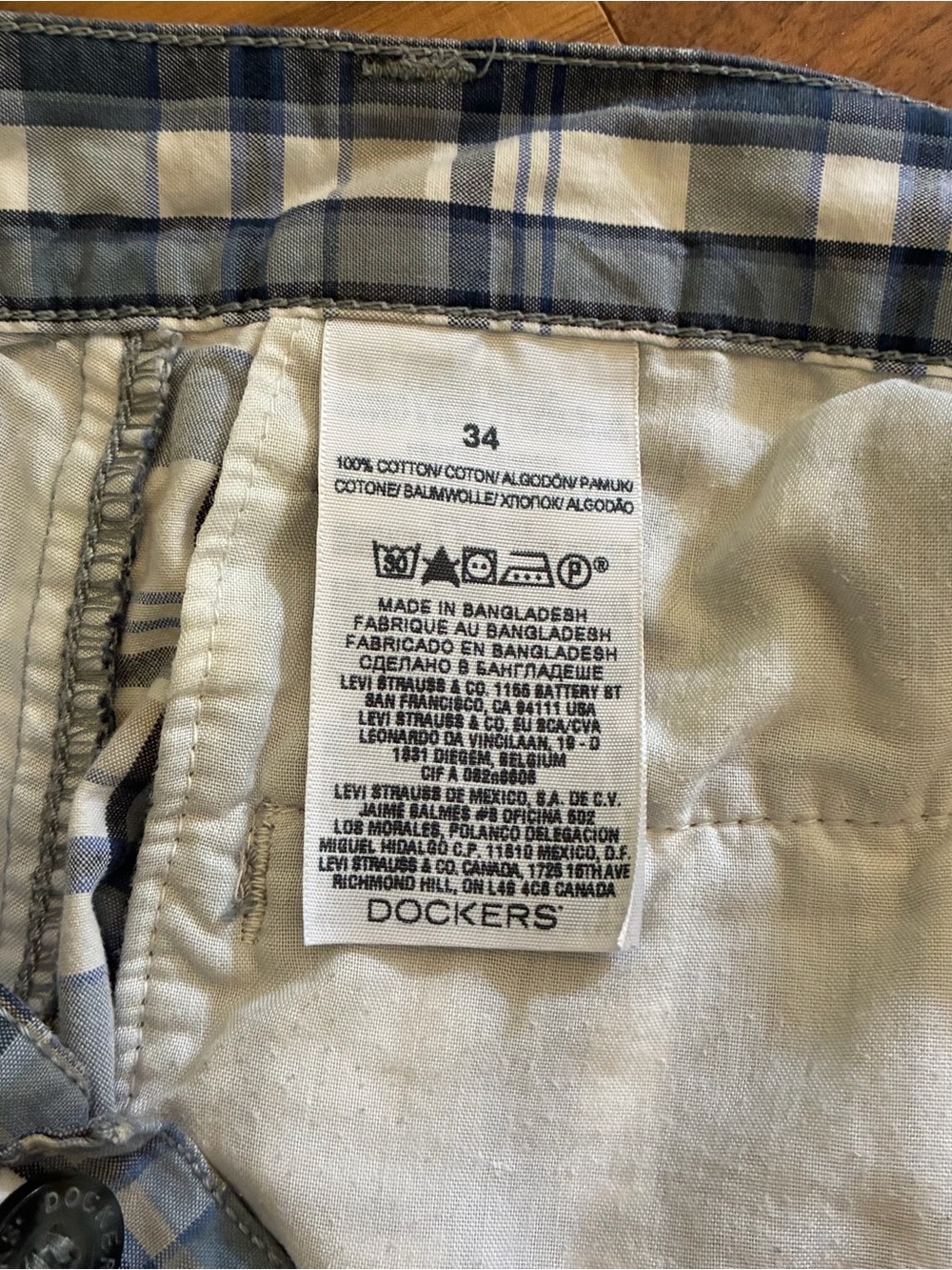 Dockers Plaid Cargo Shorts Men’s 34 - Picture 6 of 7